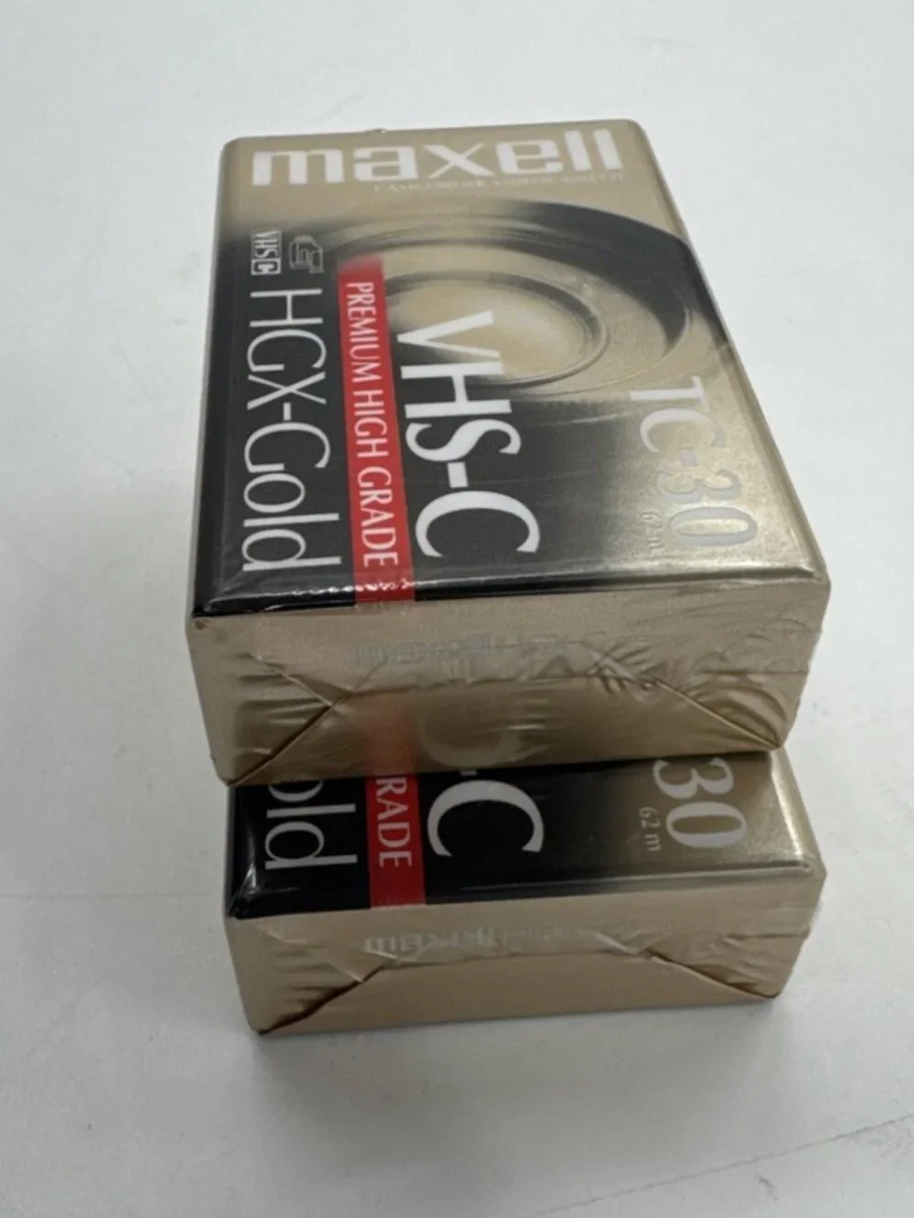 Maxell Cassettes HGX-GOLD TC-30 Lot of 2 Camcorder Video VHS-C Premium SEALED